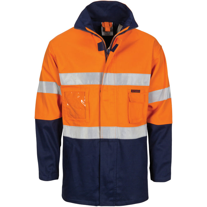 HiVis Cotton Drill "2 in 1" Jacket with CSR R/Tape - Orange/Navy
