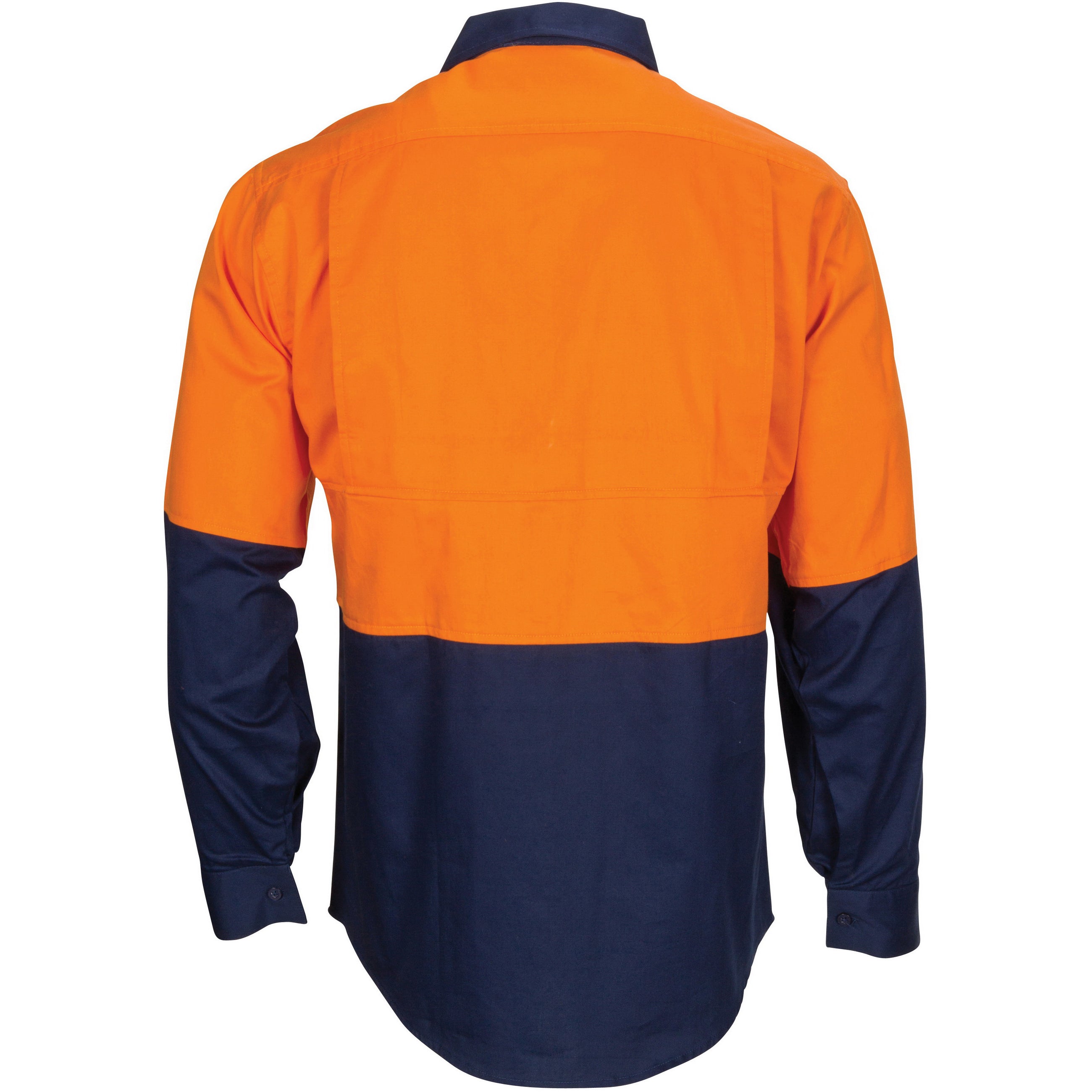 HiVis R/W Cool-Breeze Two Tone Vertical Vented Cotton Shirt with Gusset Sleeves - Long Sleeve
