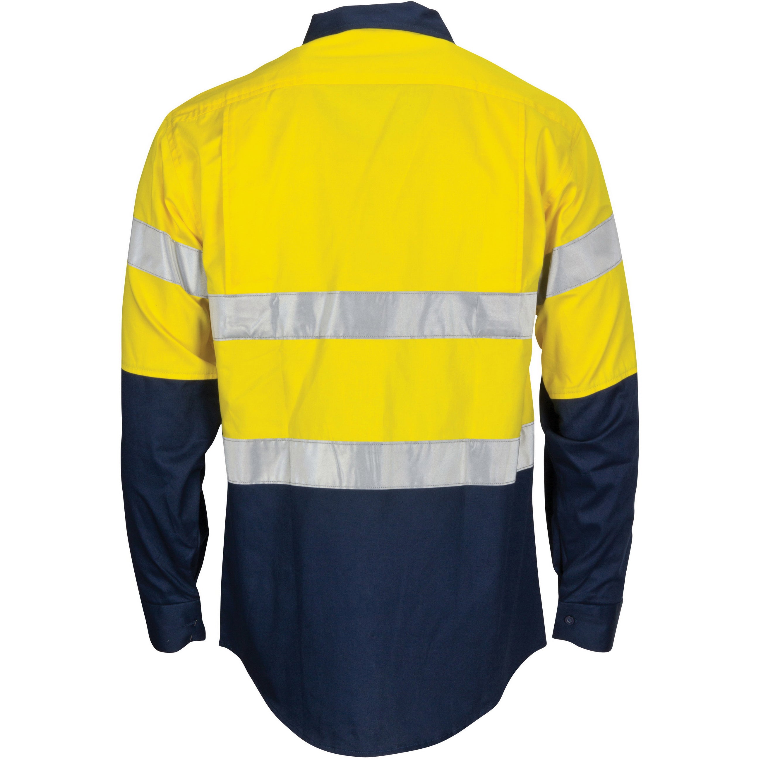 HiVis R/W Cool-Breeze Two Tone Vertical Vented Cotton Shirt with Gusset Sleeves CSR R/Tape - Long Sl