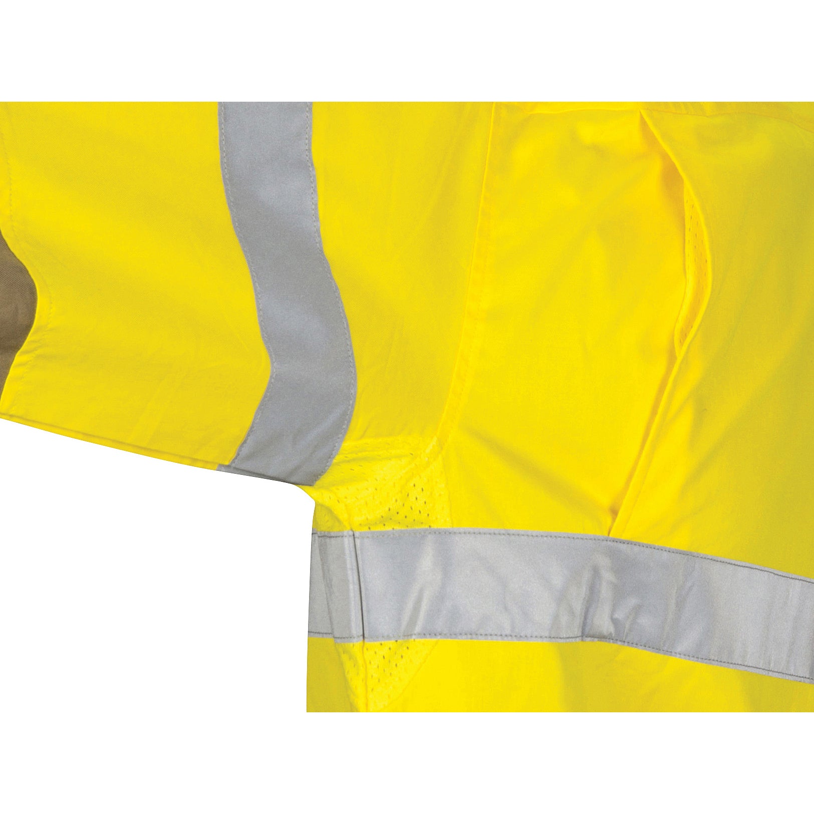 HiVis L/W Cool-Breeze Two Tone Vertical Vented Cotton Shirt with Gusset Sleeves CSR R/Tape - Long Sl