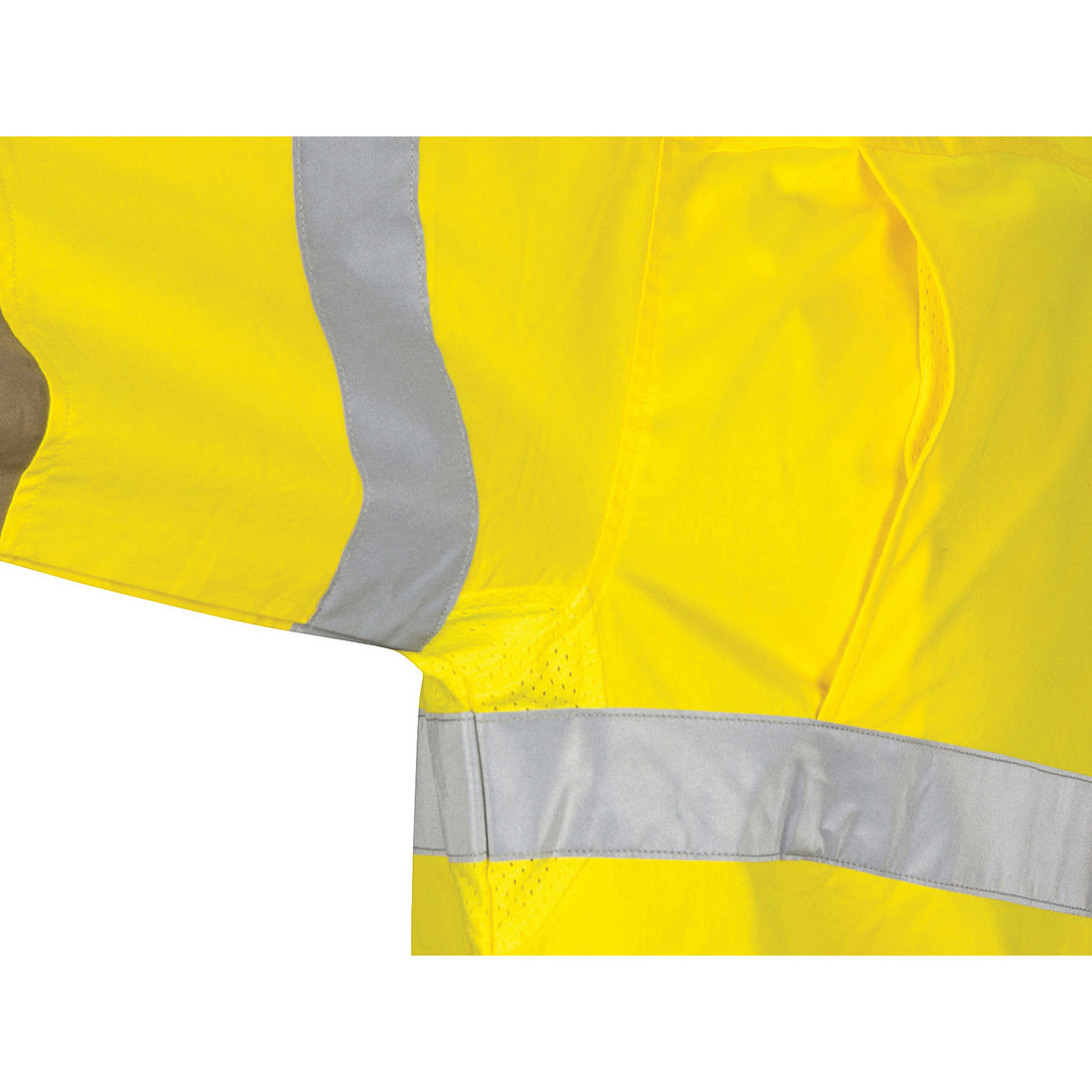 HiVis L/W Cool-Breeze Two Tone Vertical Vented Cotton Shirt with Gusset Sleeves CSR R/Tape - Long Sl