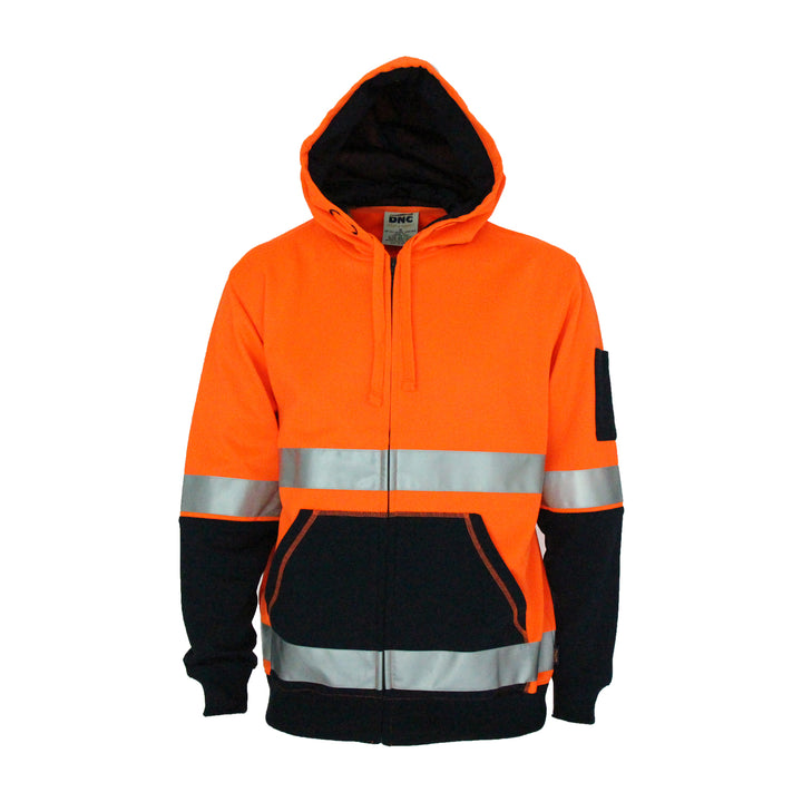 HiVis Two Tone Full Zip Super Fleecy Hoodie with CSR R/Tape