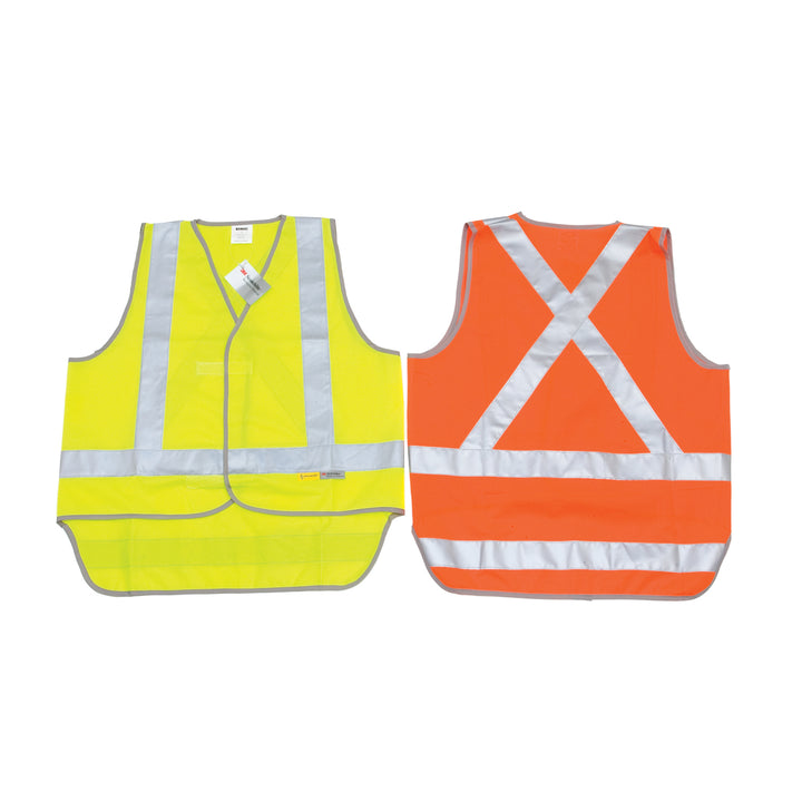 Day/Night "X" Back Safety Vests with Tail