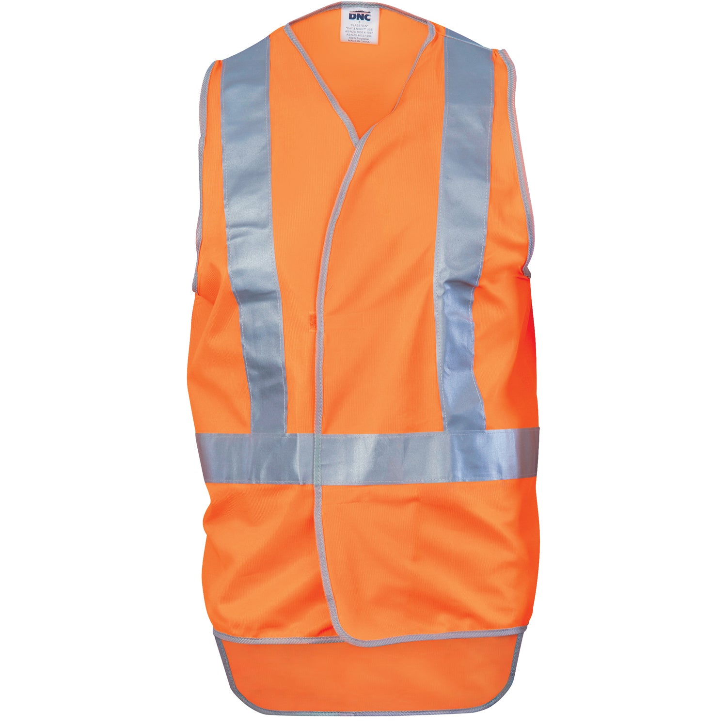 Day/Night "X" Back Safety Vests with Tail - Orange
