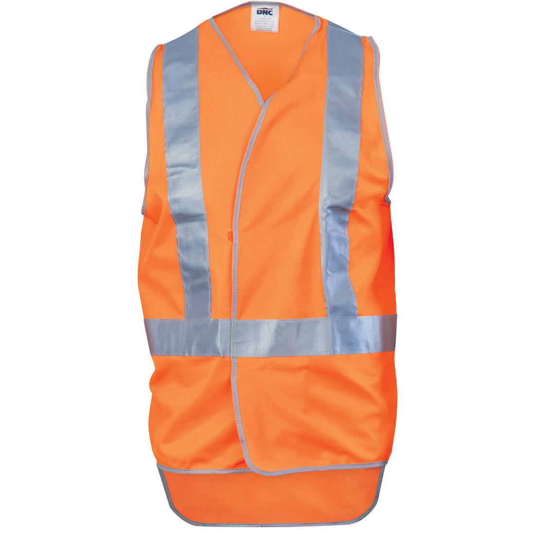 Day/Night "X" Back Safety Vests with Tail - Orange