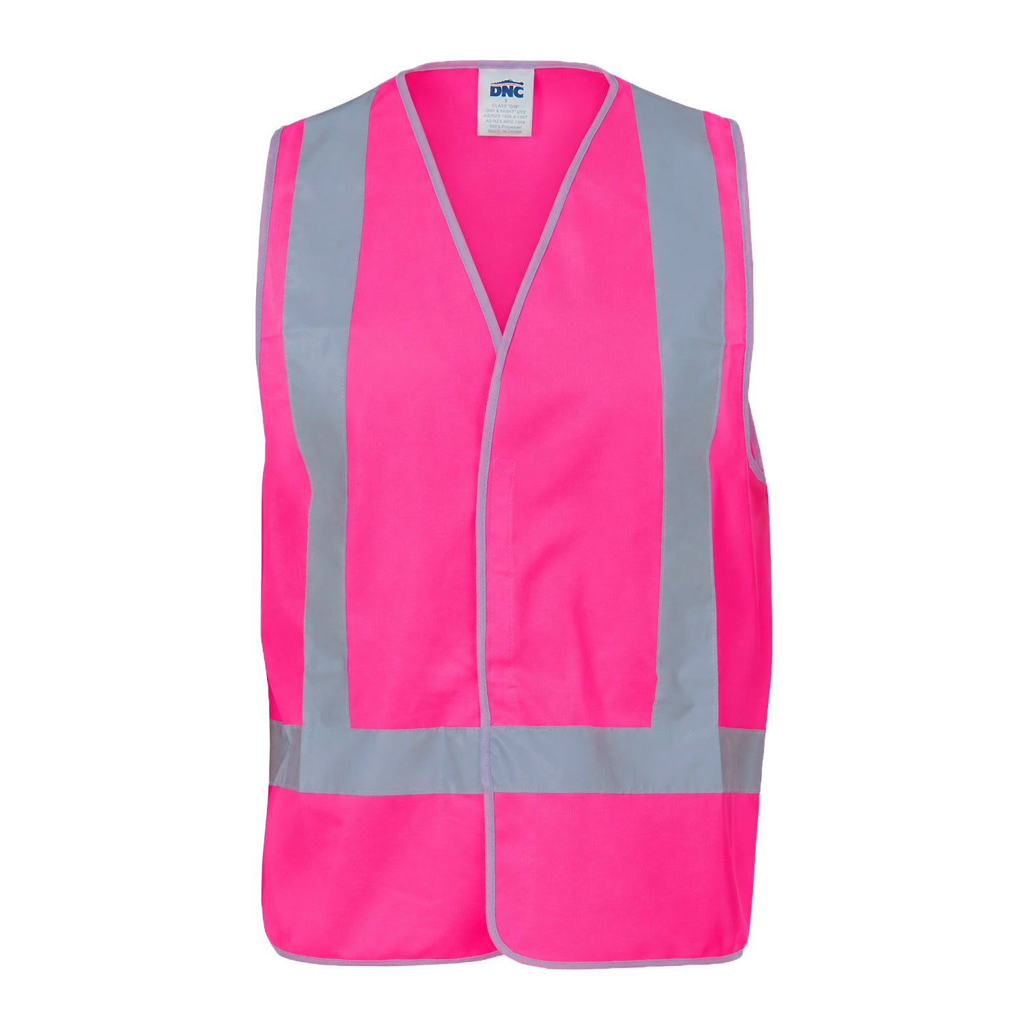 Day/Night Safety Vest with H-Pattern CSR R/Tape - Pink