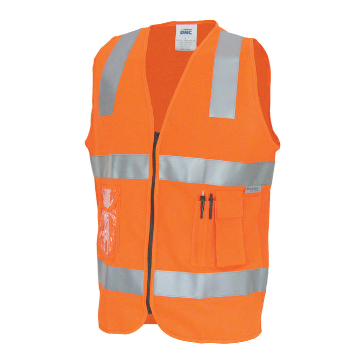 Day/Night Side Panel Safety Vest with 3M R/Tape - Orange