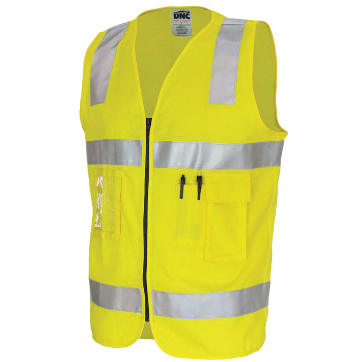 Day/Night Cotton Safety Vest with CSR R/Tape - Yellow