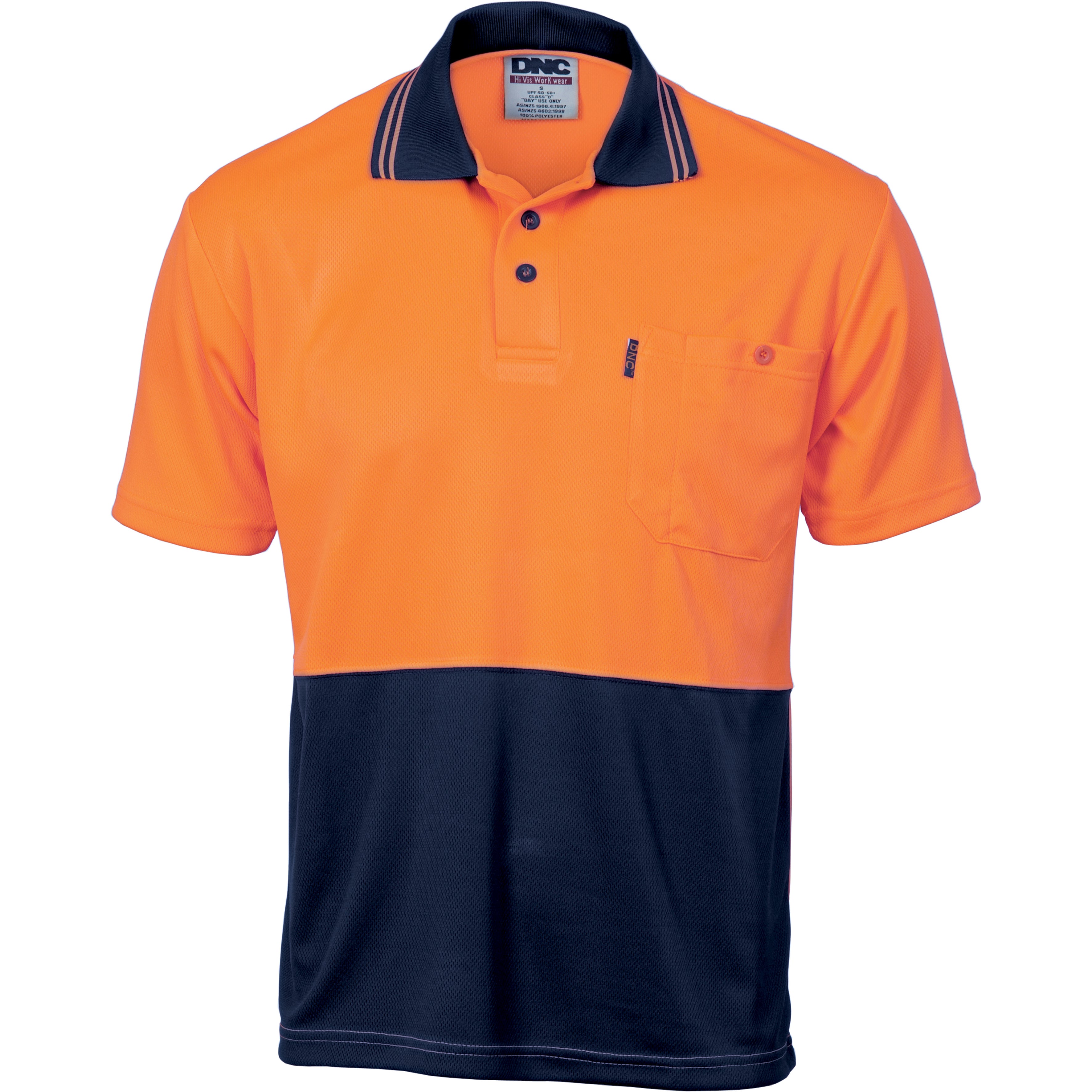 HiVis Two Tone Cool Breathe Polo Shirt - Short Sleeve