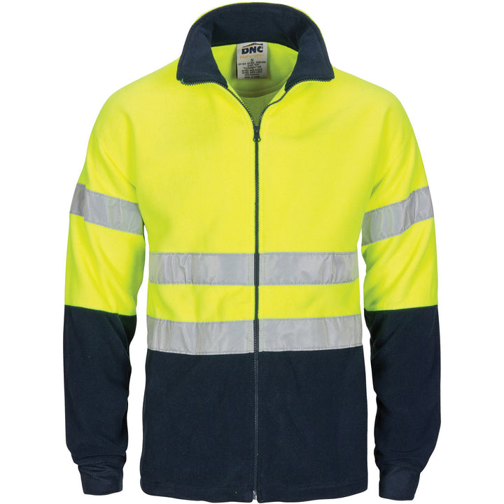 HiVis two tone full zip polar fleece with CSR R/Tape - Yellow/Navy
