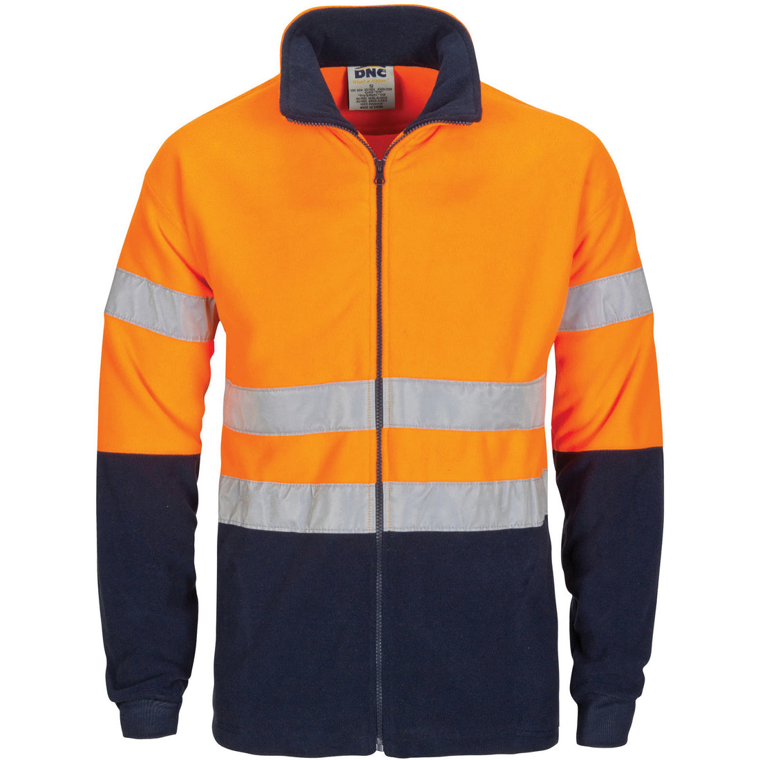 HiVis two tone full zip polar fleece with CSR R/Tape - Orange/Navy