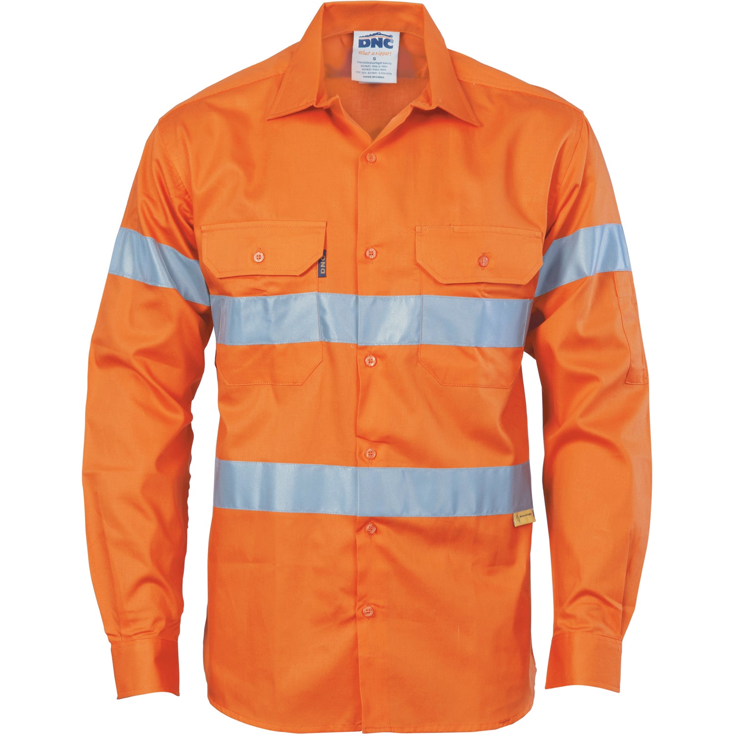 HiVis Drill Shirt with 3M R/Tape - Long Sleeve - Orange