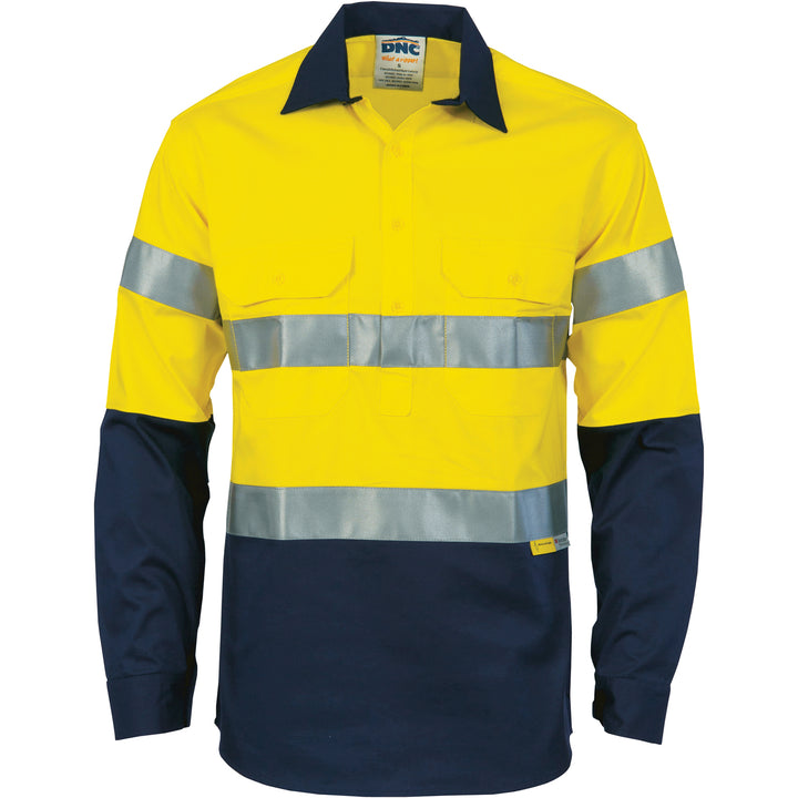 HiVis Two Tone Closed Front Cotton Shirt with CSR R/Tape