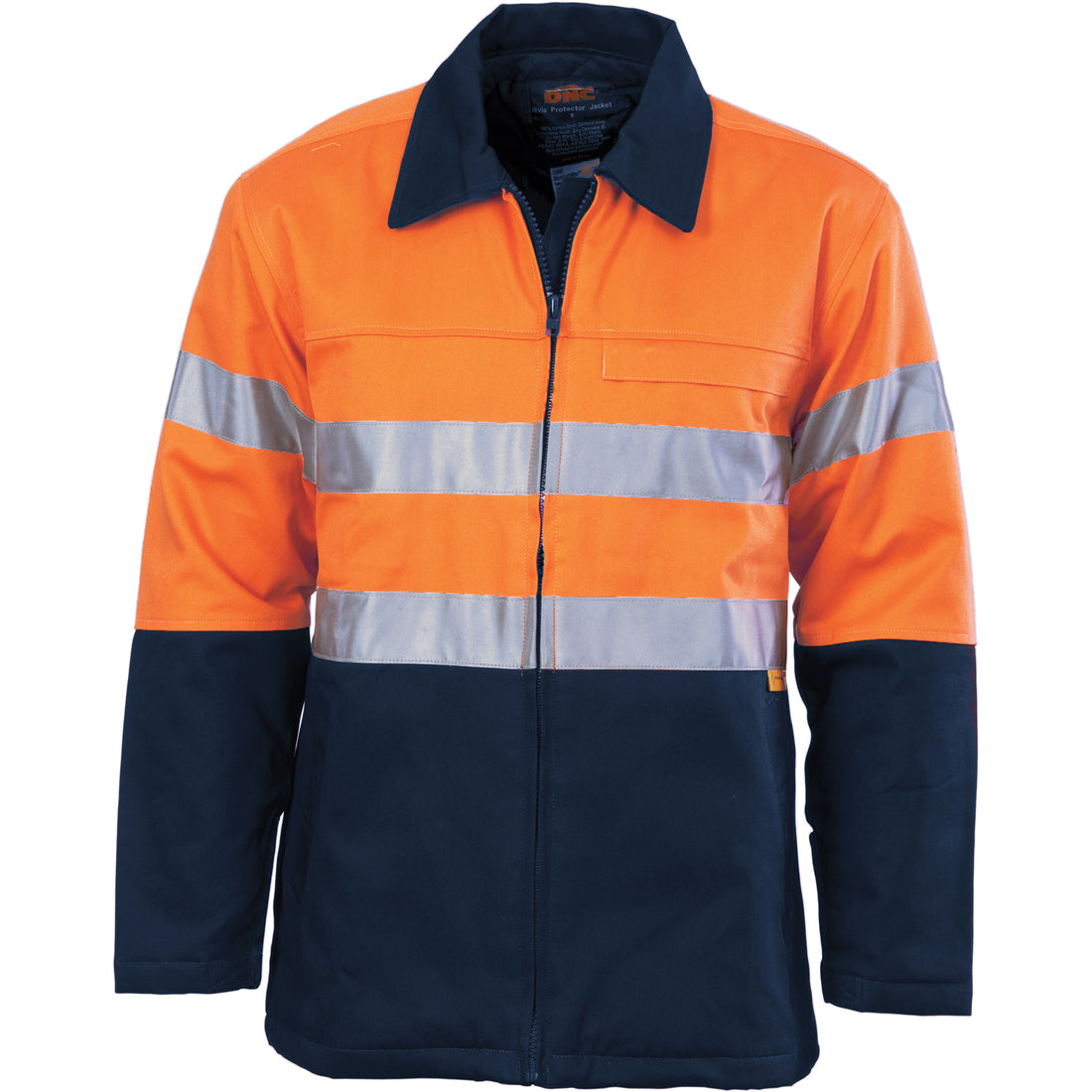 HiVis Two Tone Protector Drill Jacket with CSR R/Tape - Orange/Navy