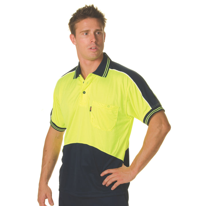 HiVis Cool Breathe Panel Polo Shirt - Short Sleeve