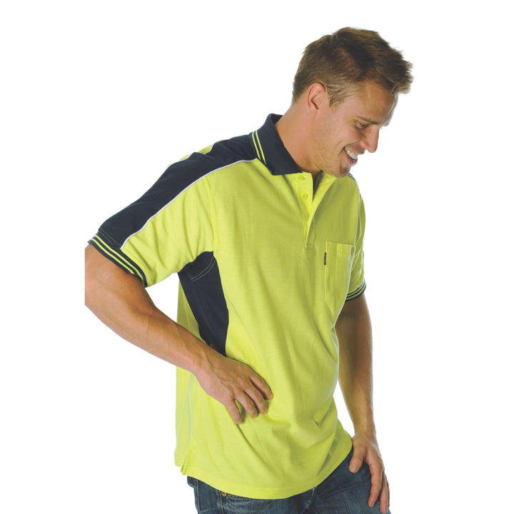 Poly/Cotton Contrast Panel Polo - Short Sleeve