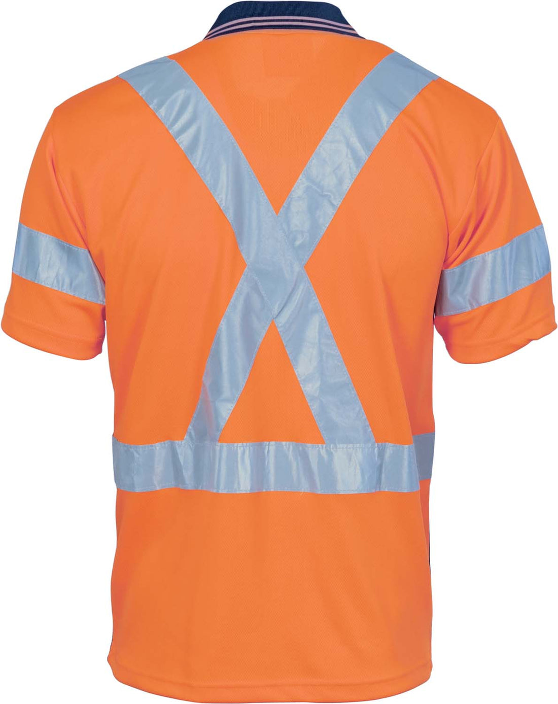 HiVis D/N Cool-Breathe Polo Shirt "X" Back CSR R/Tape - Short Sleeve