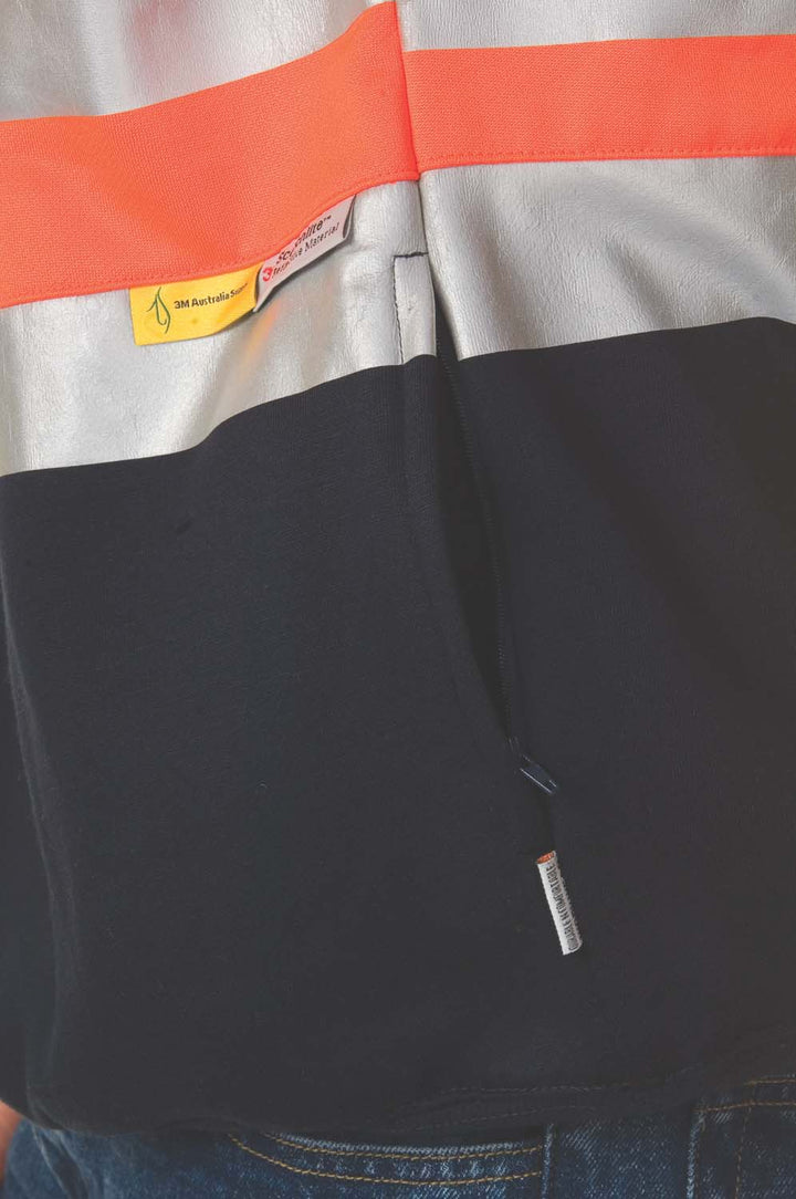 HiVis Two Tone Cotton Fleecy Sweatshirt V-Neck