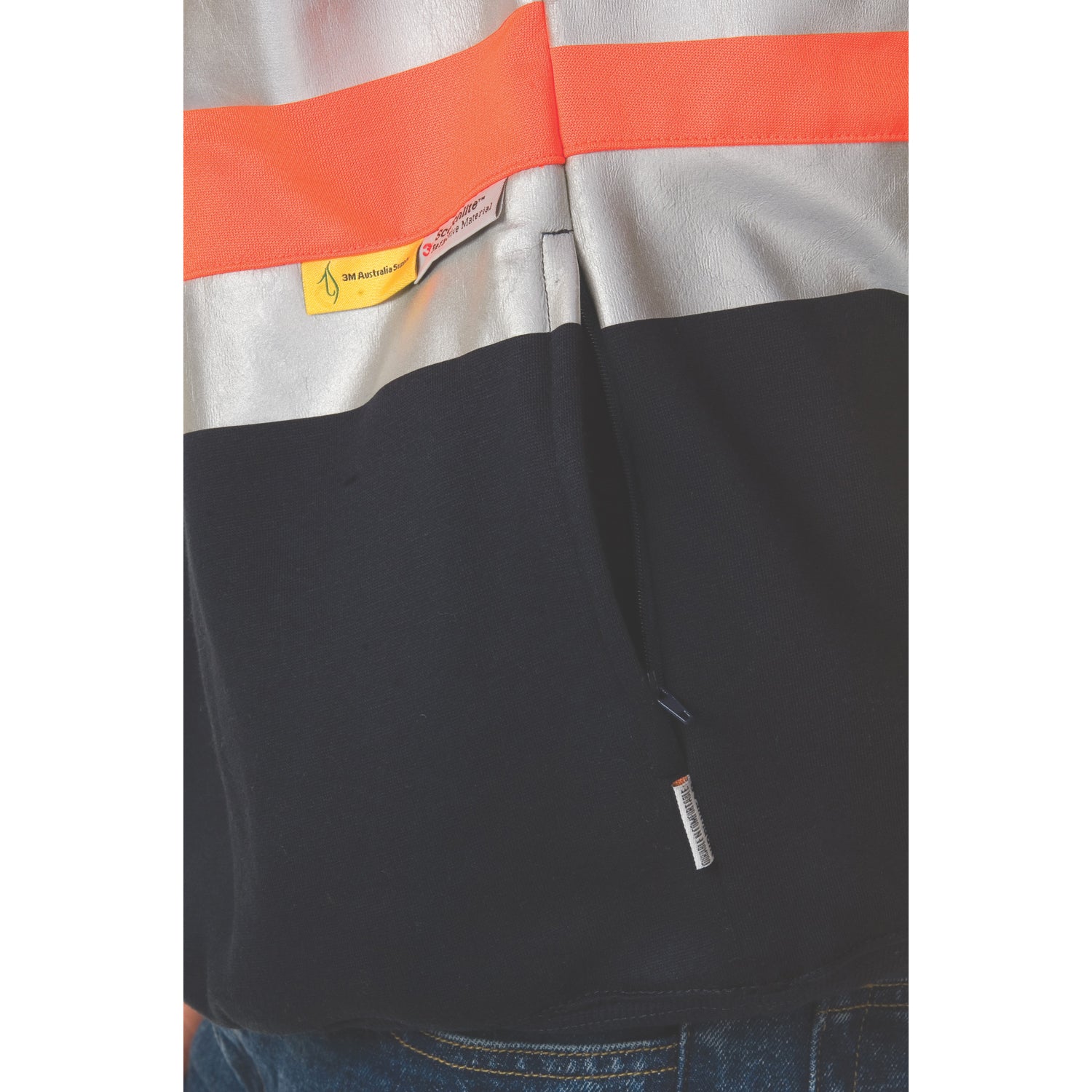 HiVis Two Tone 1/2 Zip Cotton Fleecy Windcheater with CSR R/Tape