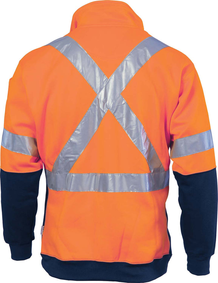 HiVis "X" Back D/N Two Tone 1/2 Zip Fleecy