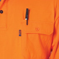 HiVis Cool-Breeze Two Tone Cotton Jersey Polo Shirt with Twin Chest Pocket - S/S