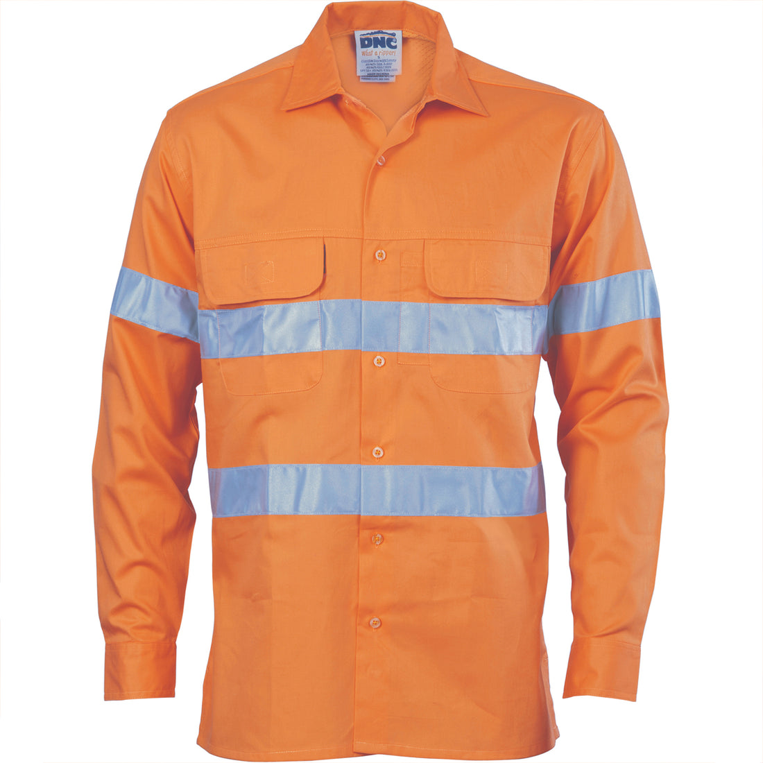 HiVis 3 Way Cool-Breeze Cotton Shirt with CSR R/Tape - Long sleeve - Orange
