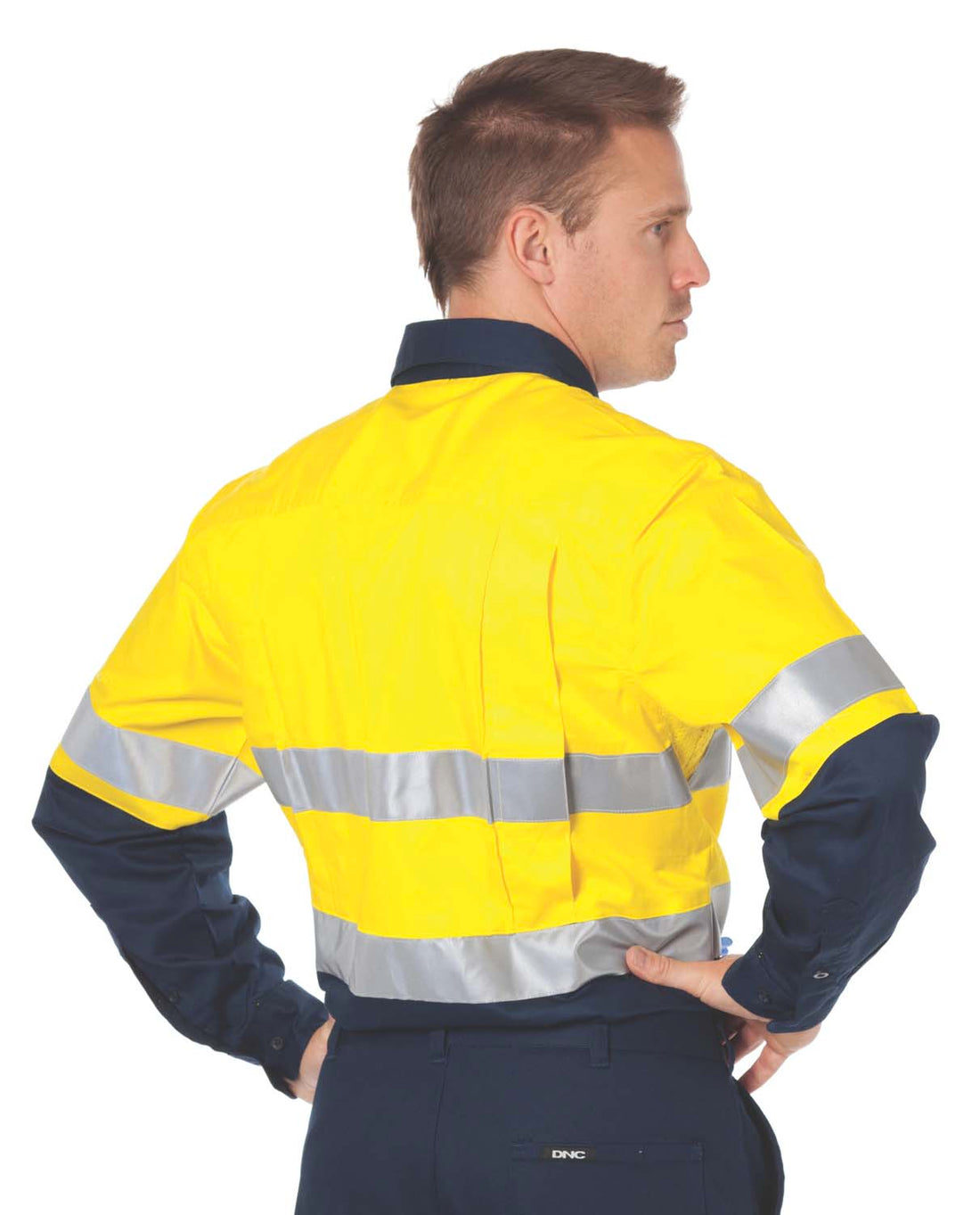 HiVis Cool-Breeze Vertical Vented Cotton Shirt with CSR R/Tape - Long Sleeve
