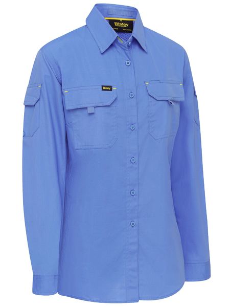 Bisley Womens X Airflow™ Ripstop Shirt BL6414 - Blue front
