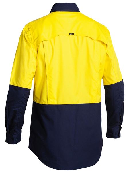 Bisley X Airflow™ Hi Vis Ripstop Shirt BS6415 - Yellow/Navy rear