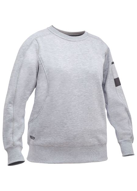 Bisley Women's Fleece Crew Neck Jumper BKL6723 - Grey Marle front