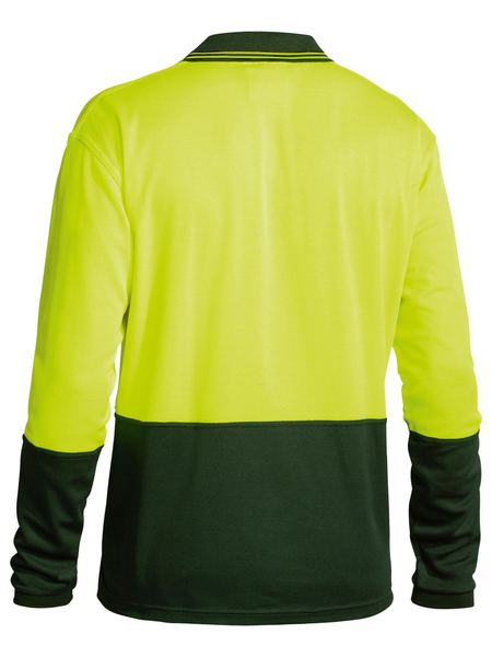 Bisley Hi Vis Polo Shirt BK6234 - Yellow/Bottle rear