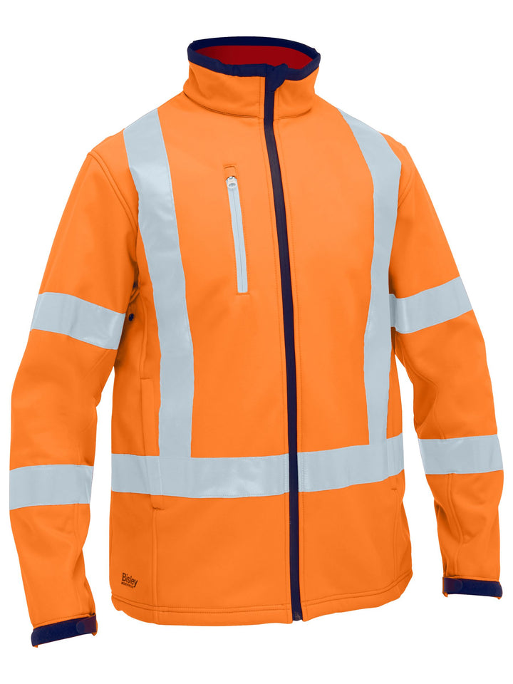 Bisley X Taped Hi Vis Soft Shell Jacket BJ6059XT - Rail Orange front
