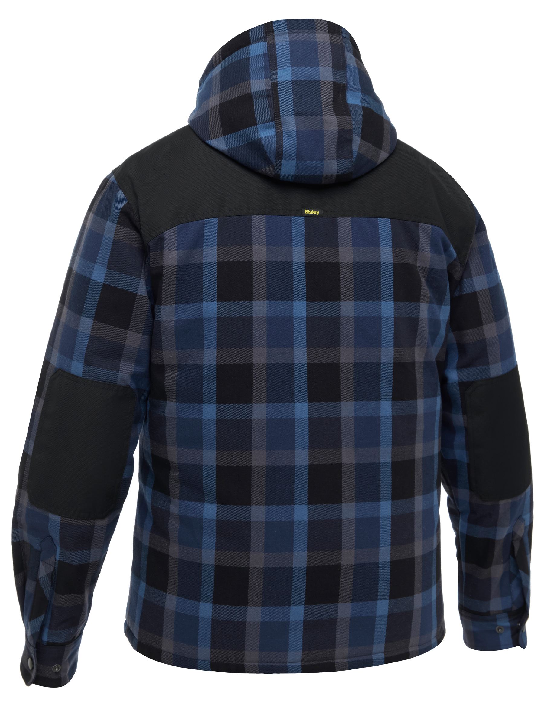 Bisley Contrast Check Zip Front Hoodie BJ6703 - Check Blue rear