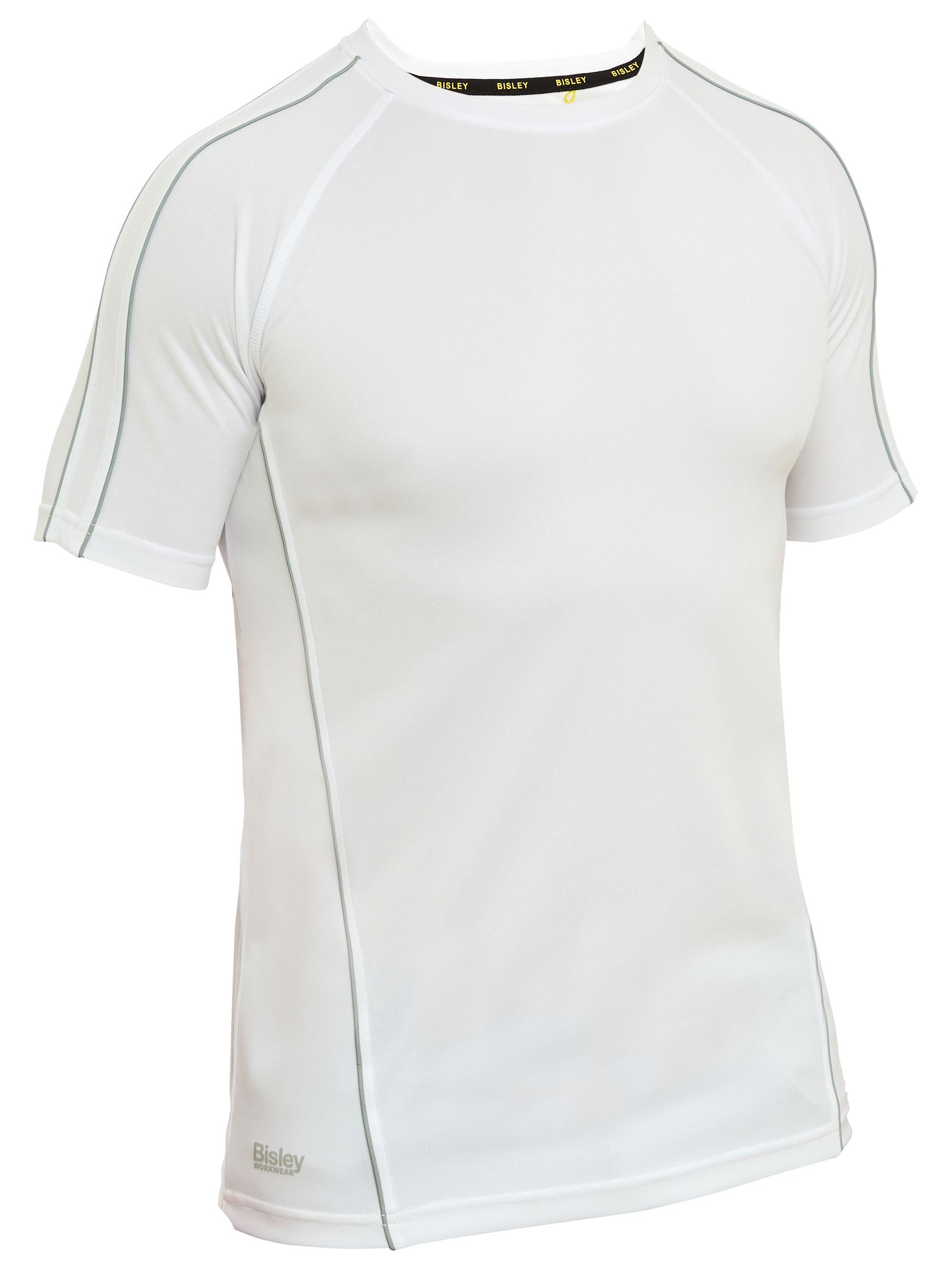 Bisley Cool Mesh Tee with Reflective Piping BK1426 - White front
