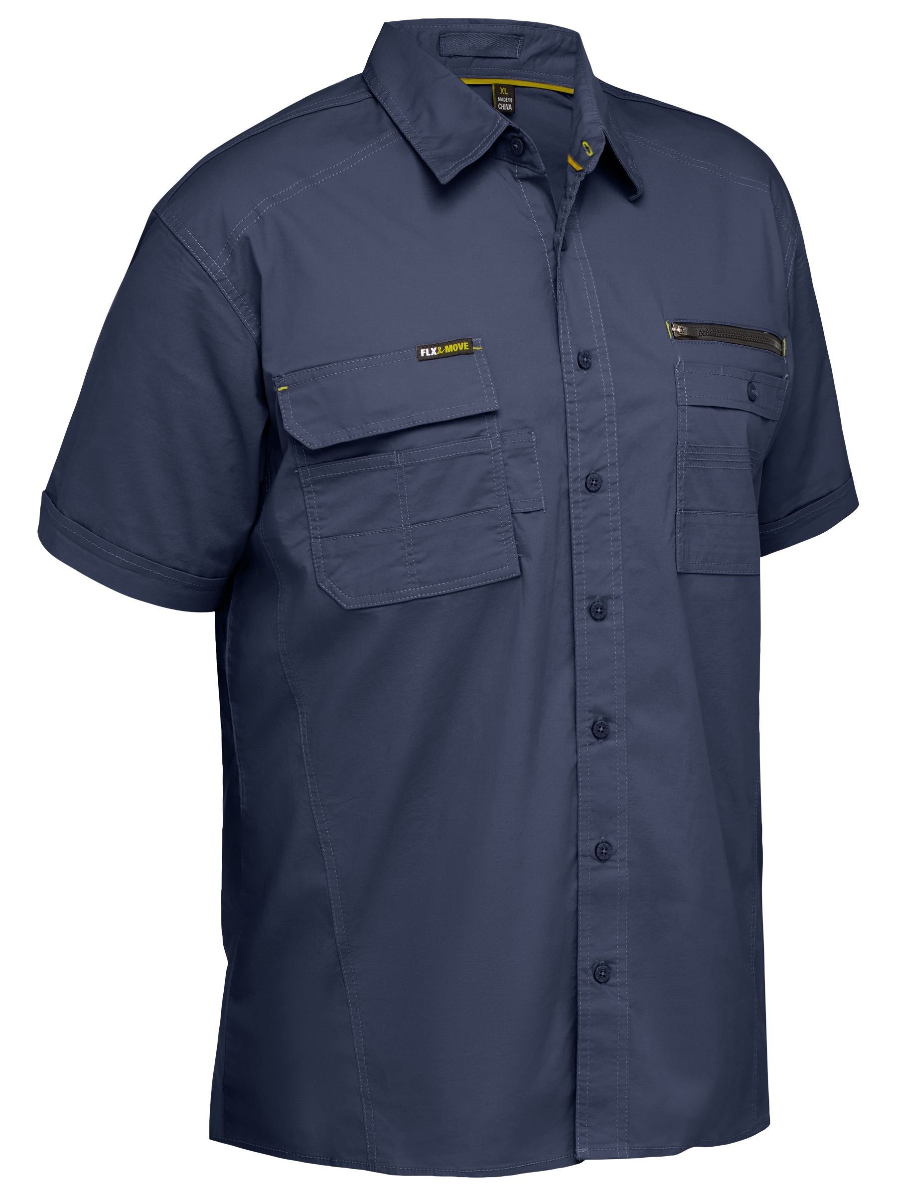 Bisley Flx & Move™ Utility Work Shirt BS1144 - Navy front