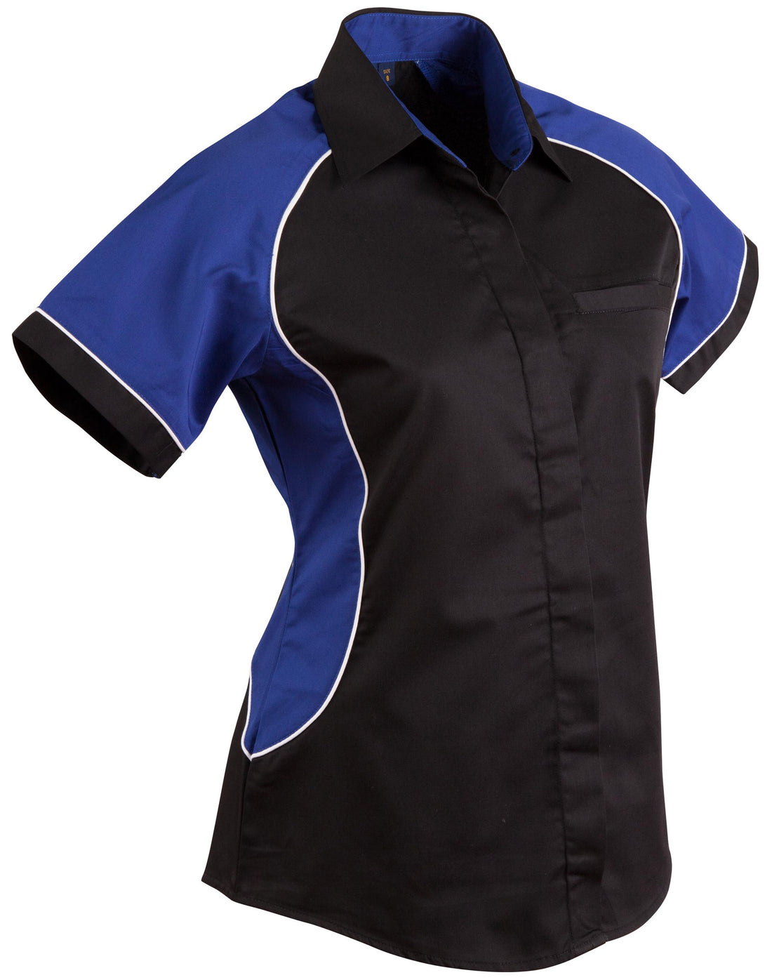 Women'S Arena Tri-Colour Contrast Shirt - Black White.Royal