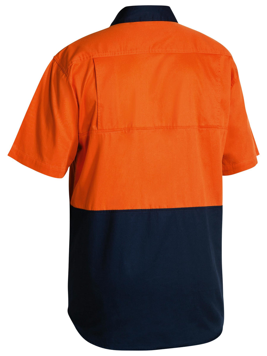 Bisley Hi Vis Cool Lightweight Drill Shirt BS1895 - Orange/Navy front