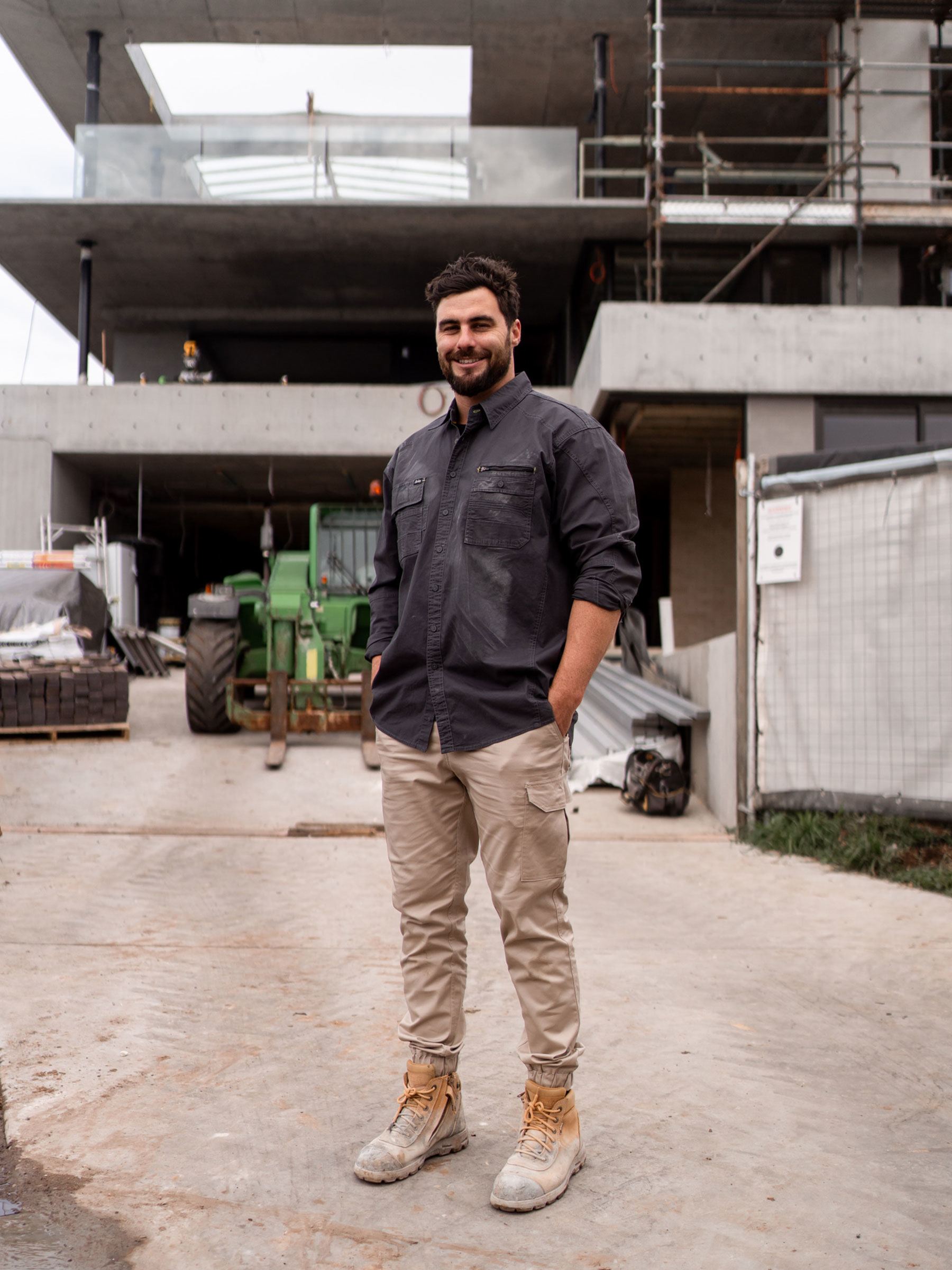 Bisley Flx & Move™ Utility Work Shirt BS6144 - Charcoal front