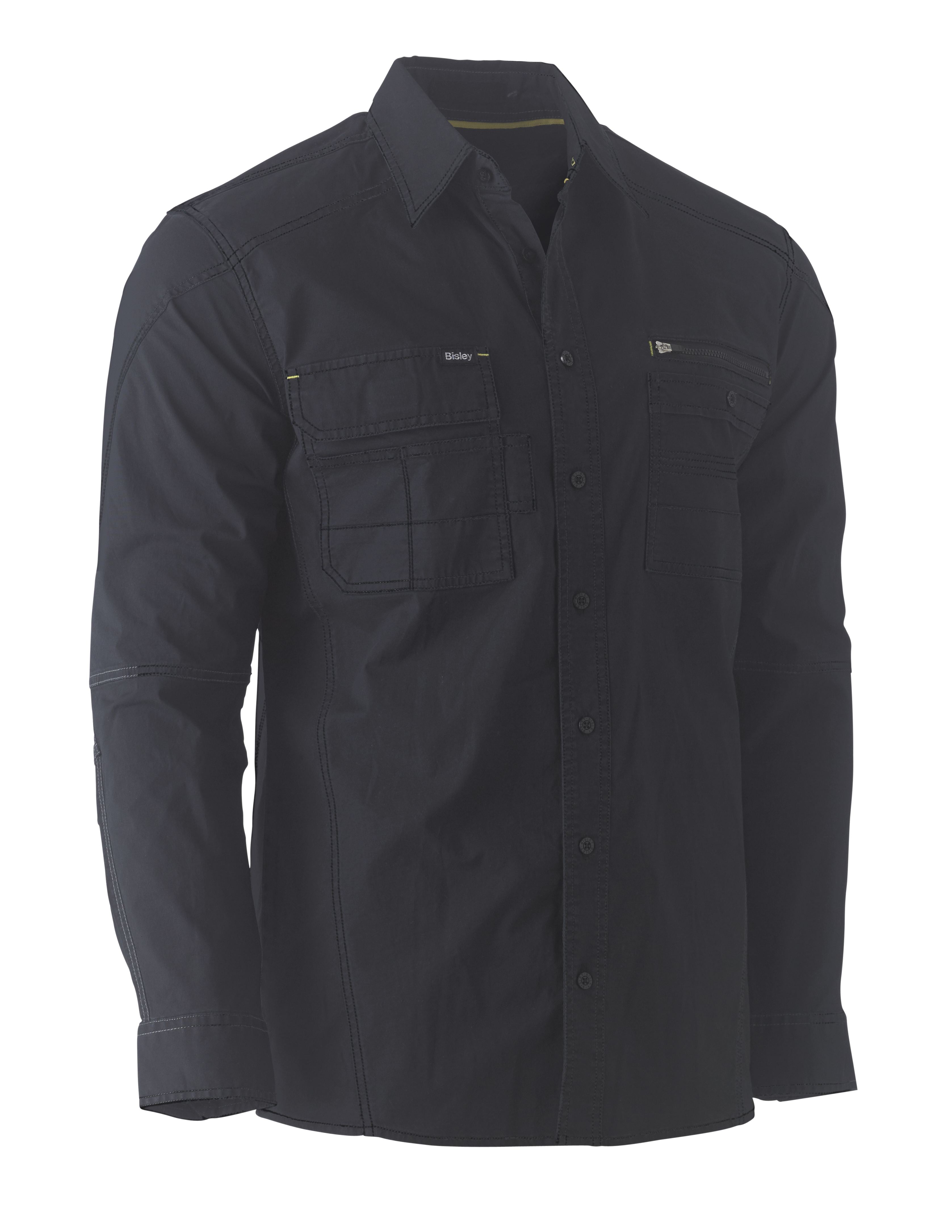 Bisley Flx & Move™ Utility Work Shirt BS6144 - Black front
