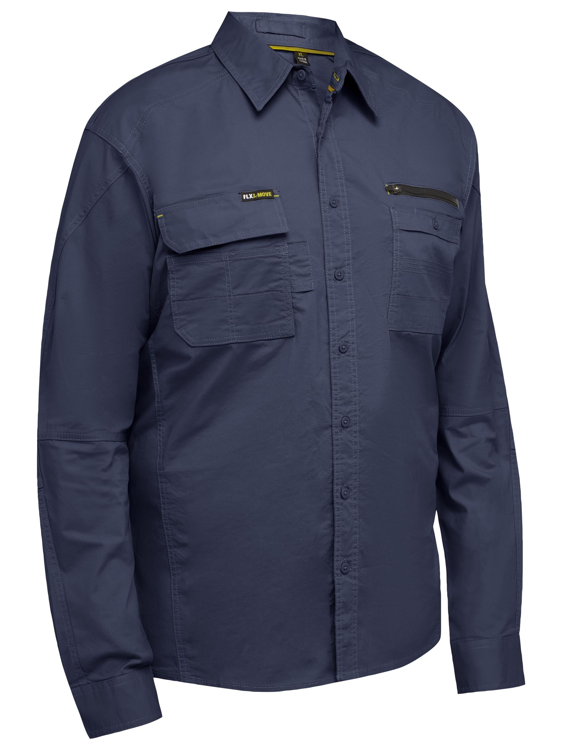 Bisley Flx & Move™ Utility Work Shirt BS6144 - Navy front