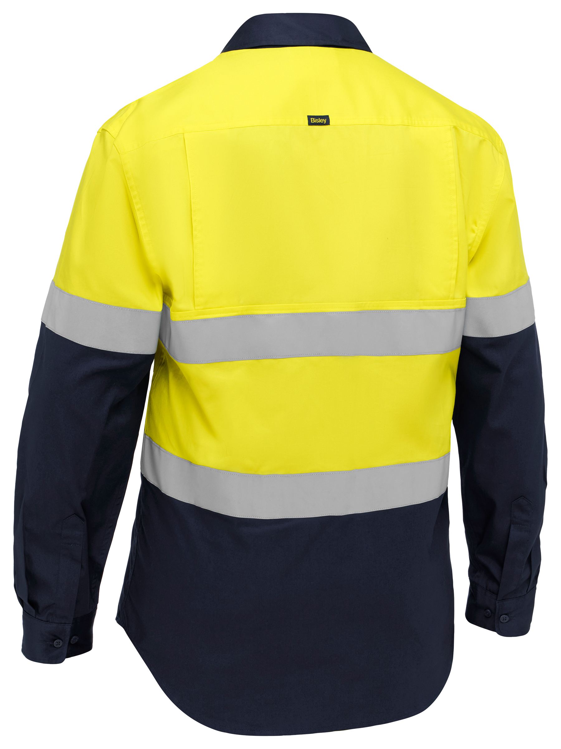 Bisley Industrial Taped Hi Vis Cool Lighweight Vented Shirt BS6390T - Yellow/Navy rear