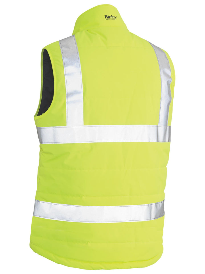 Bisley Taped Hi Vis Puffer Vest BV0329HT - Yellow rear