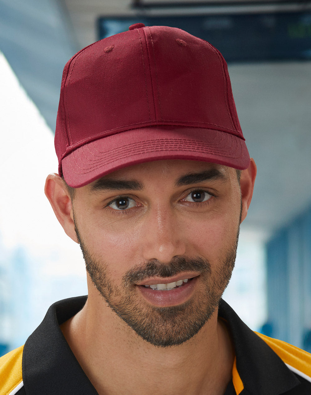 Polycotton Twill Cap - Maroon