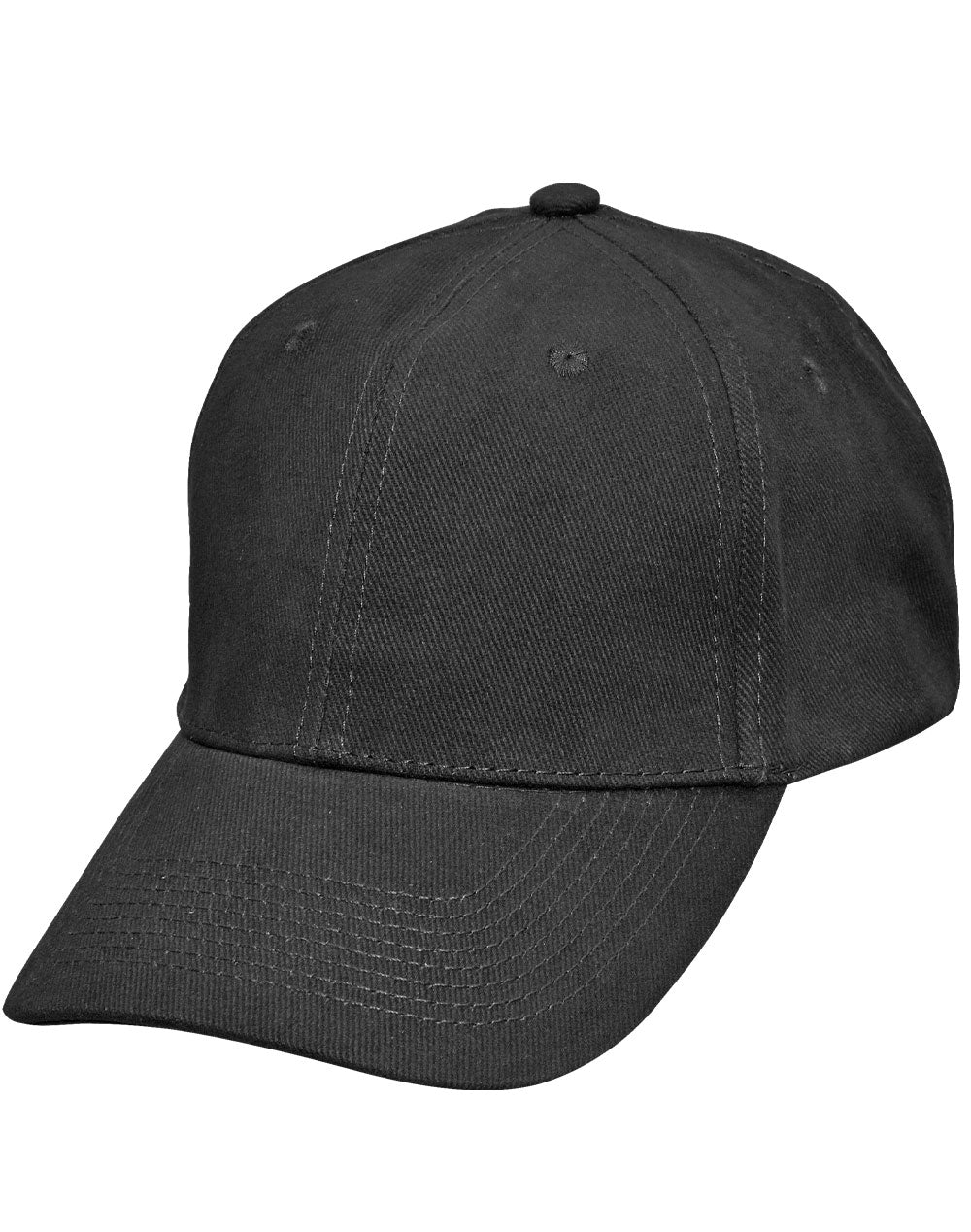 Heavy Brushed Cotton Cap With Buckle - Black