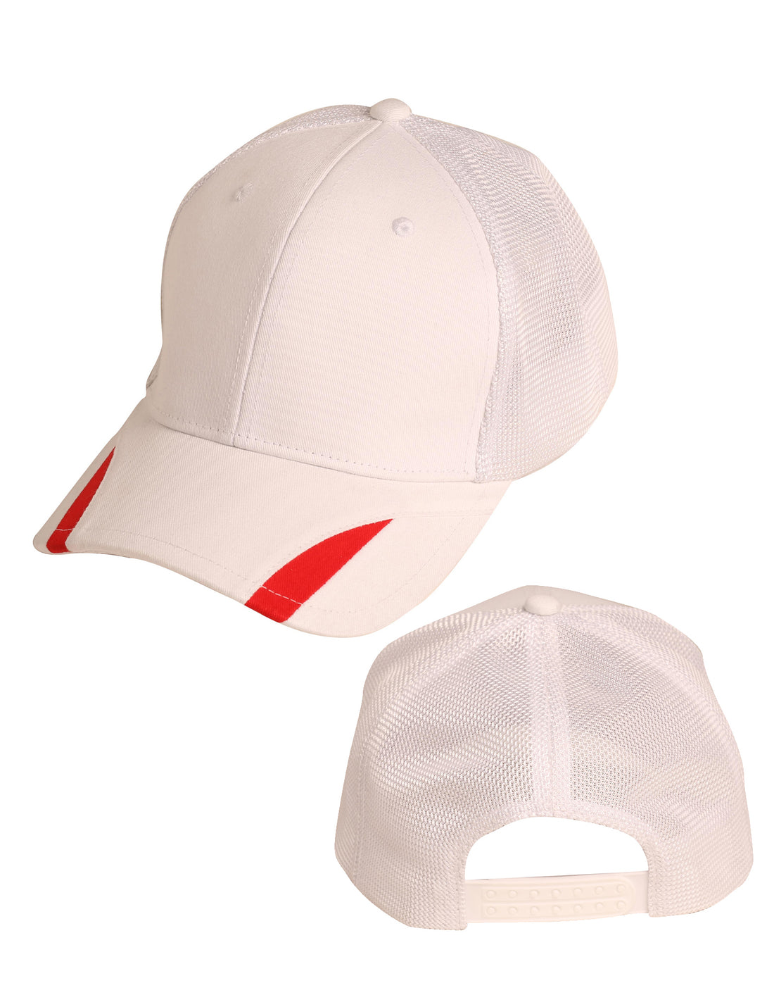 Contrast Peak Trim Cap - White Red