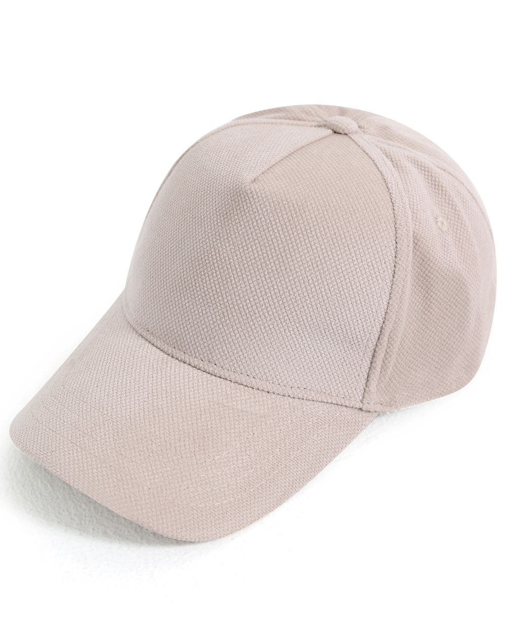 Polyester Jacquard Texture 5 Panel Cap - Almond