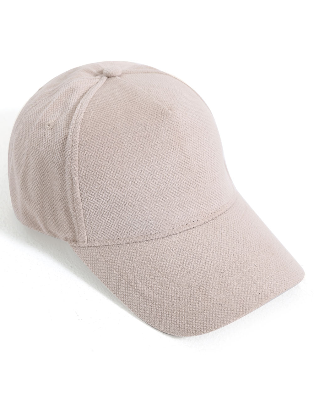 Polyester Jacquard Texture 5 Panel Cap - Almond