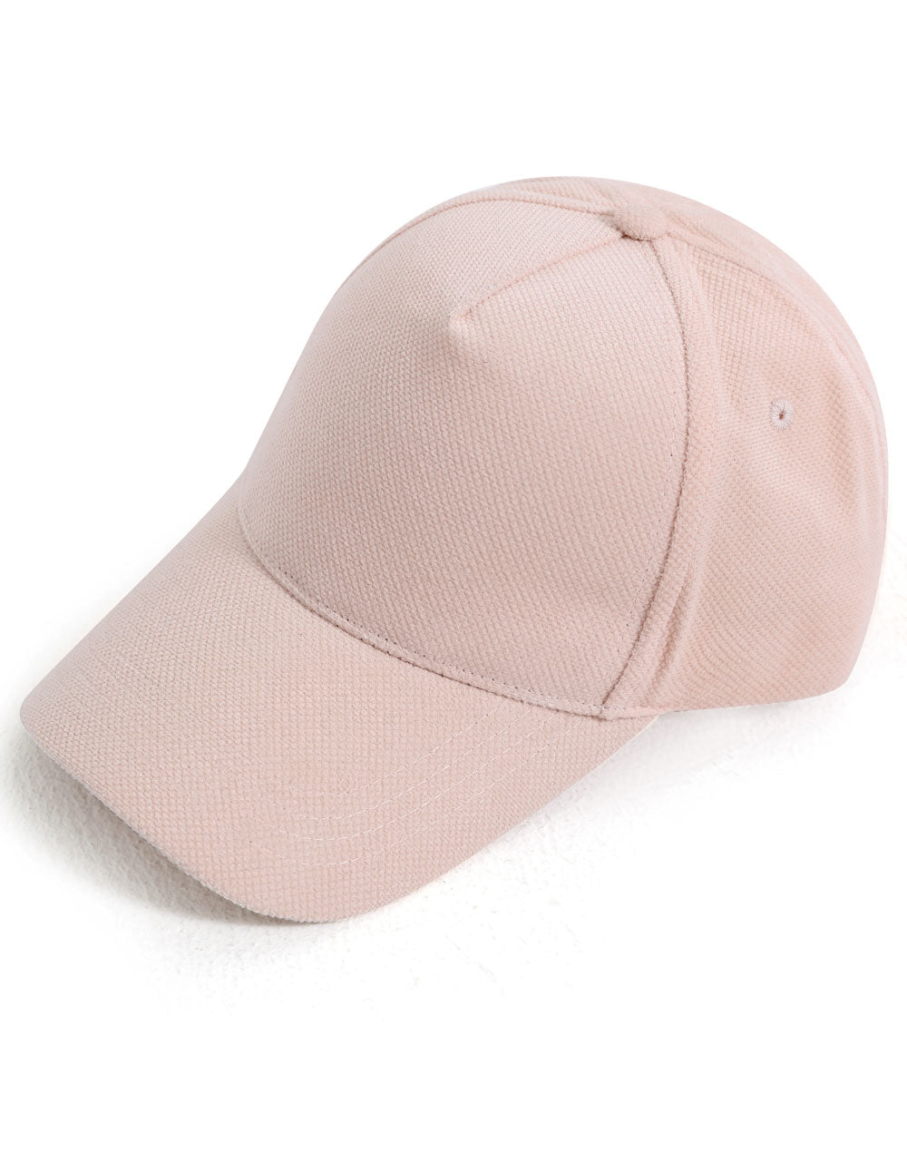 Polyester Jacquard Texture 5 Panel Cap - Pale Pink