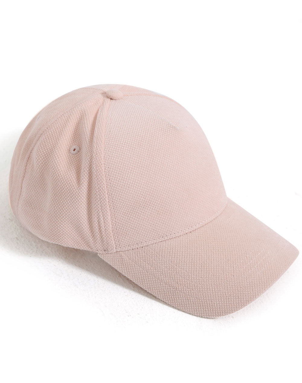 Polyester Jacquard Texture 5 Panel Cap - Pale Pink