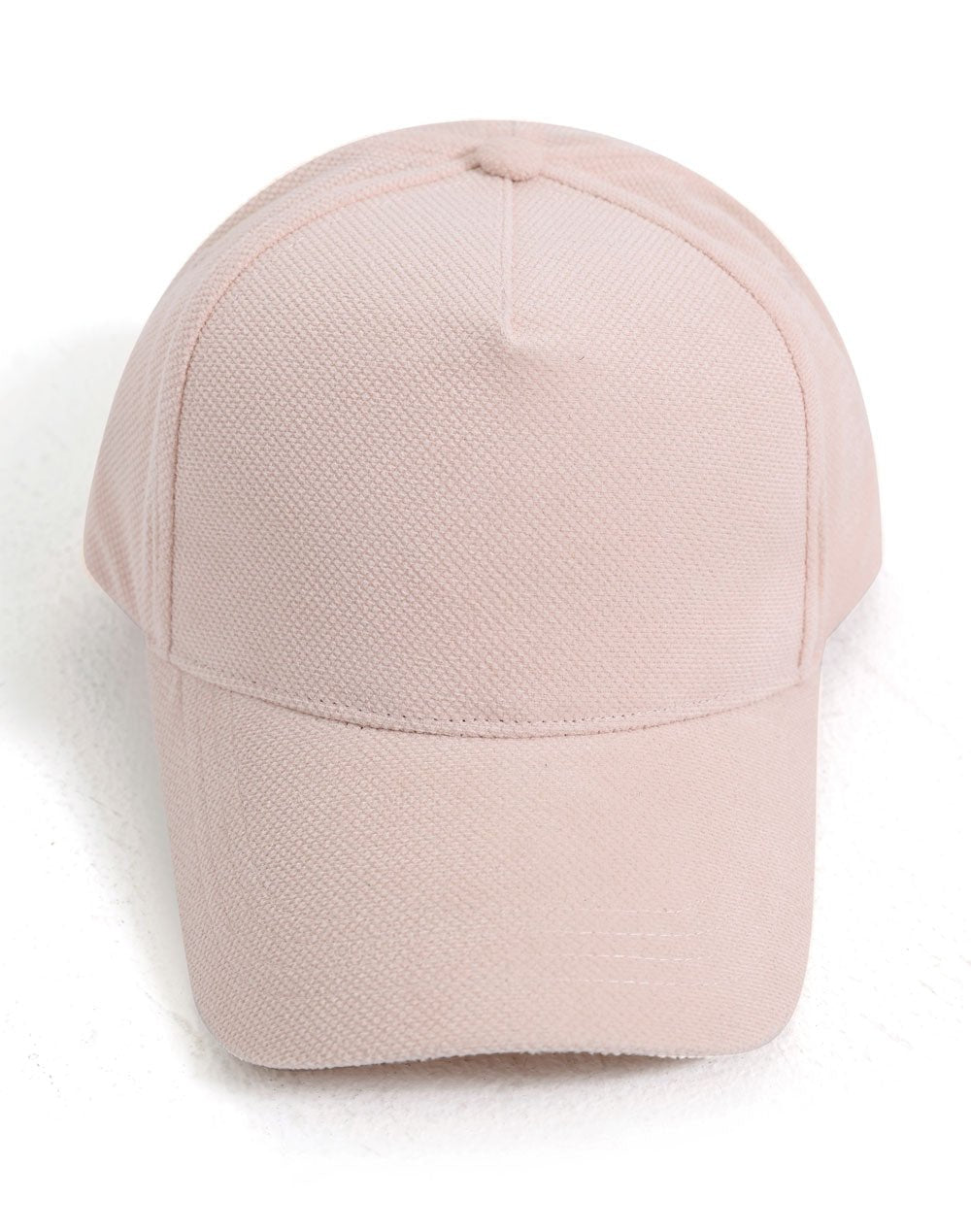 Polyester Jacquard Texture 5 Panel Cap - Pale Pink